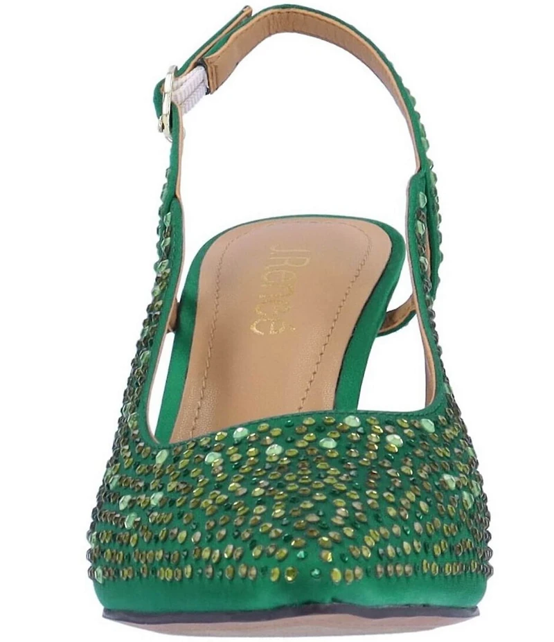 J. Renee Viviene Satin Rhinestone Embellished Slingback Pumps