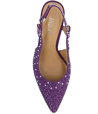 J. Renee Viviene Satin Rhinestone Embellished Slingback Pumps