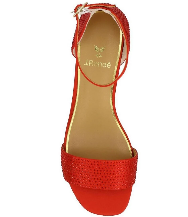 J. Renee Winsley Satin Rhinestone Dress Sandals