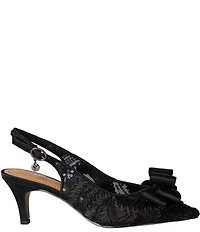 J. Renee Yazmine Fiesta Lace Detail Satin Bow Sling Pumps