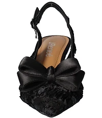 J. Renee Yazmine Fiesta Lace Detail Satin Bow Sling Pumps