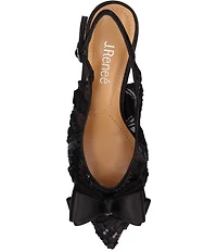 J. Renee Yazmine Fiesta Lace Detail Satin Bow Sling Pumps