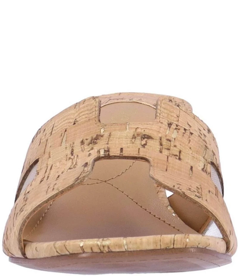 J. Renee Zahra Cork Mesh Wedge Slide Sandals