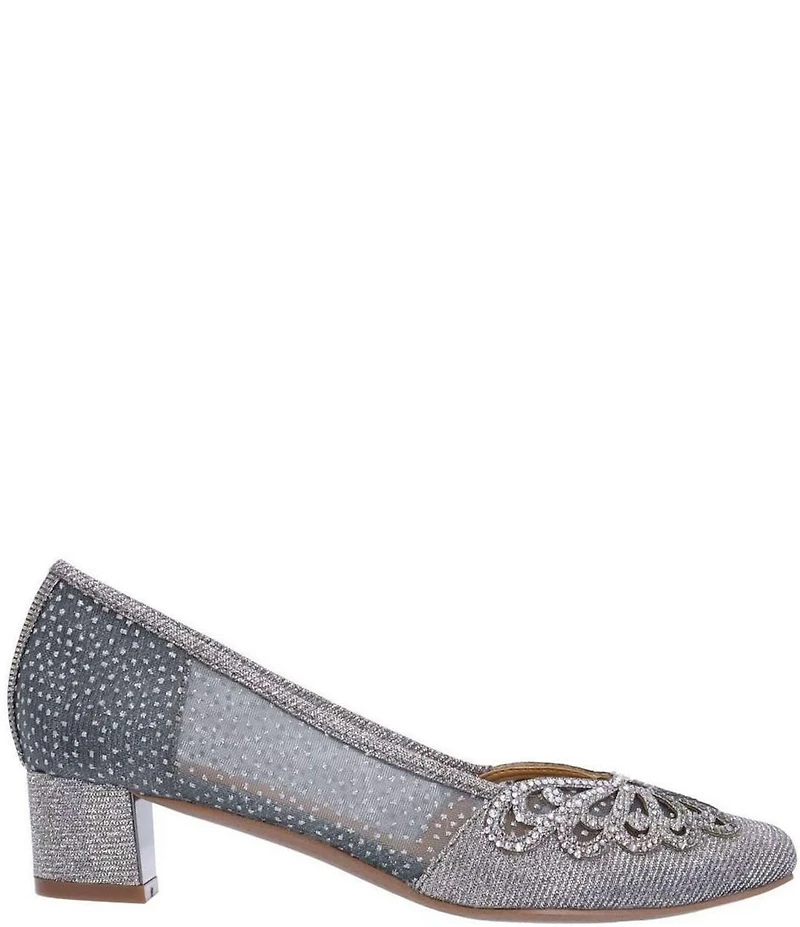 J. Renee Zofia Shimmer Mesh Rhinestone Butterfly Pumps