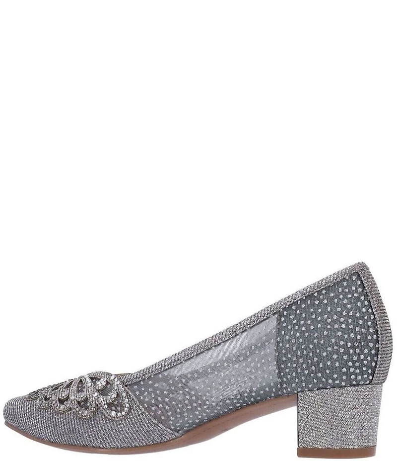 J. Renee Zofia Shimmer Mesh Rhinestone Butterfly Pumps