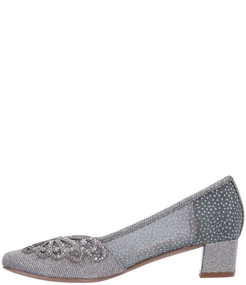 J. Renee Zofia Shimmer Mesh Rhinestone Butterfly Pumps