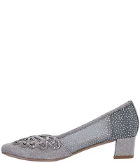 J. Renee Zofia Shimmer Mesh Rhinestone Butterfly Pumps