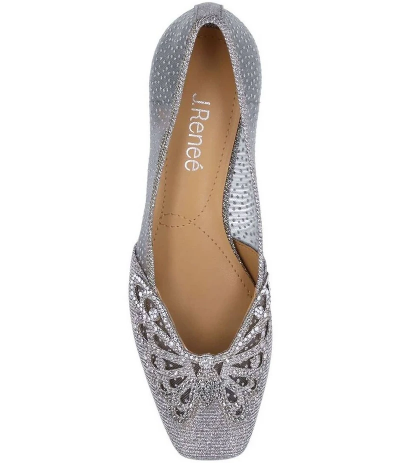 J. Renee Zofia Shimmer Mesh Rhinestone Butterfly Pumps