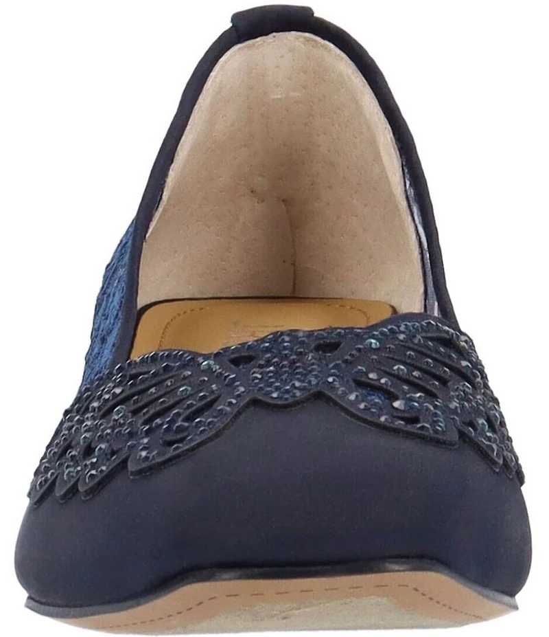 J. Renee Zofia Lace Rhinestone Block Heel Pumps