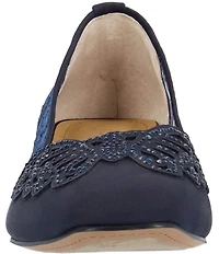 J. Renee Zofia Lace Rhinestone Block Heel Pumps