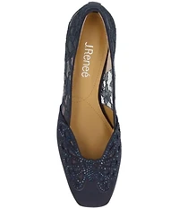 J. Renee Zofia Lace Rhinestone Block Heel Pumps