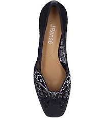 J. Renee Zofia Satin Lace Detail Rhinestone Butterfly Pumps