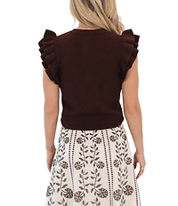 J.Marie Annie Ruffle Cap Sleeves Sweater