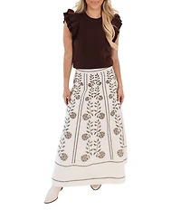 J.Marie Annie Ruffle Cap Sleeves Sweater