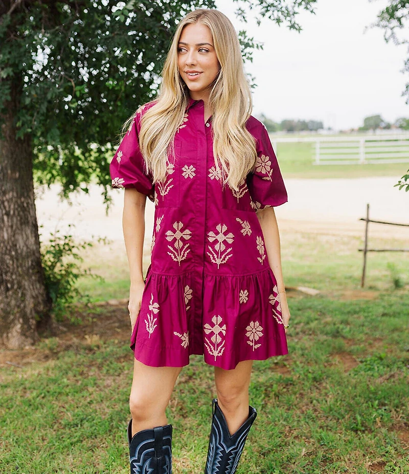 J.Marie Athena Puff Sleeve Dress