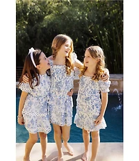 J.Marie Big Girls Chloe Toile Floral Print Skirt