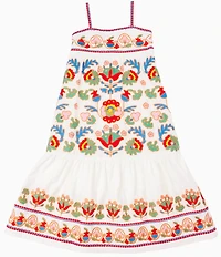J.Marie Big Girls Landon Embroidered Tiered Dress