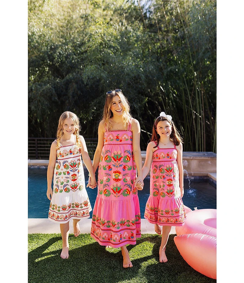 J.Marie Big Girls Landon Embroidered Tiered Dress