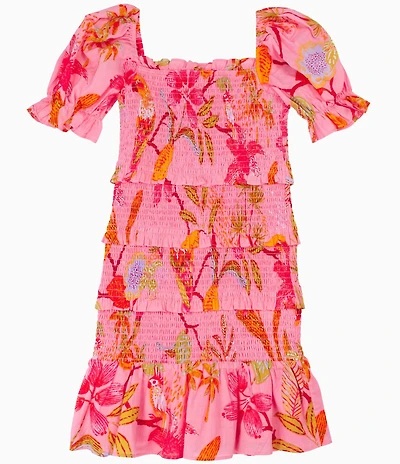 J.Marie Big Girls Playa Puff Sleeve Dress