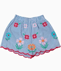 J.Marie Big Girls Tristen Embroidered Shorts
