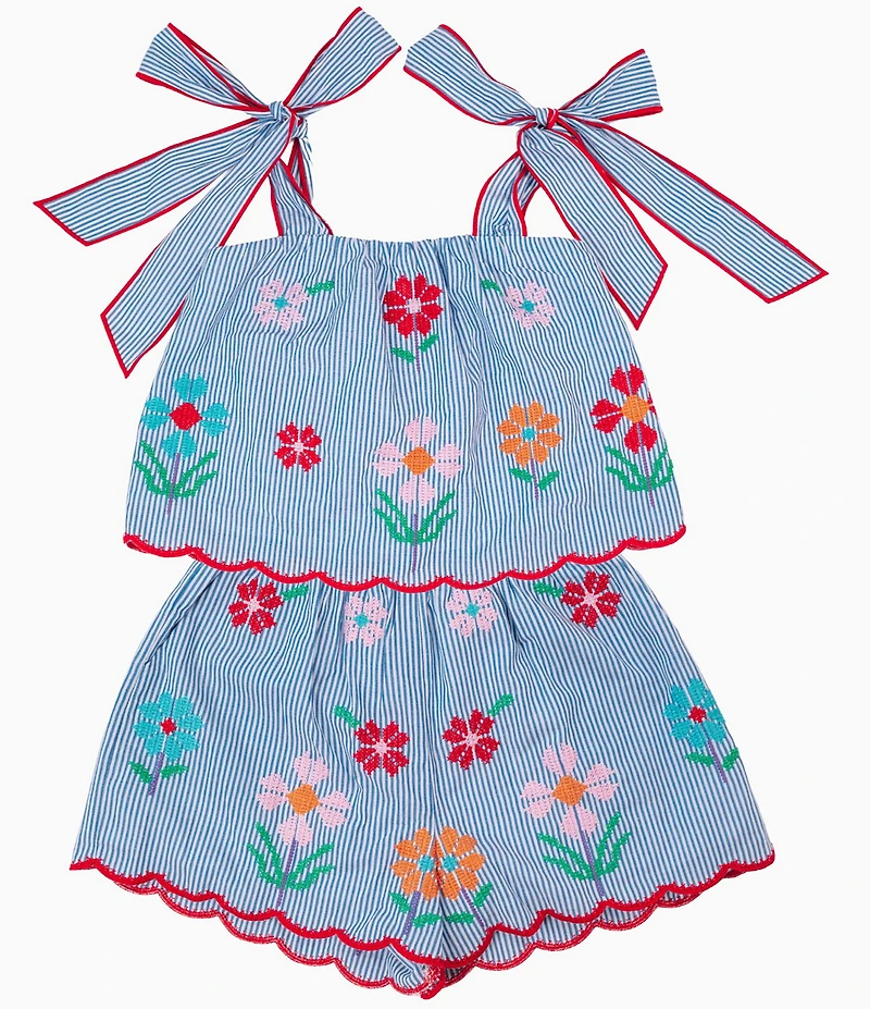 J.Marie Big Girls Tristen Embroidered Shorts