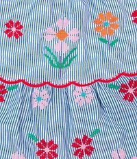 J.Marie Big Girls Tristen Tie Shoulder Embroidered Top