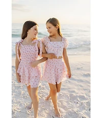 J.Marie Big Girls Adeline Floral Print Tiered Ruched Mini Skirt