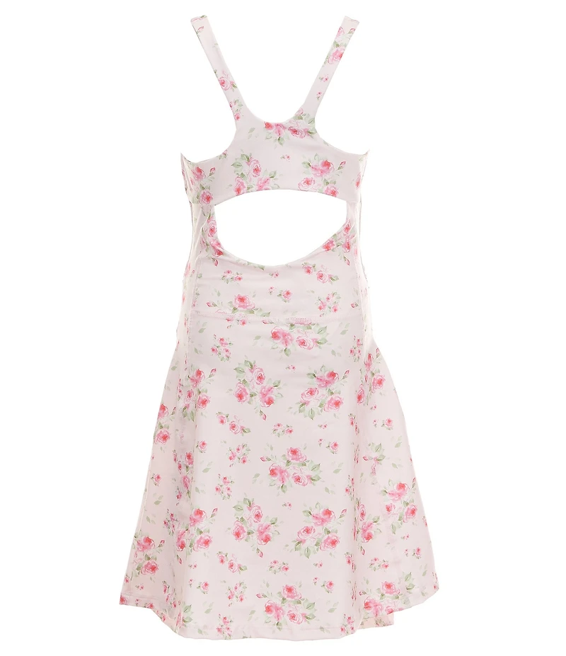 J.Marie Big Girls Ellie Floral Print Sleeveless Athletic Dress