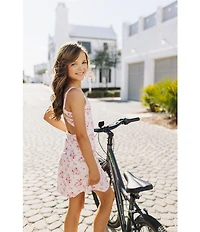 J.Marie Big Girls Ellie Floral Print Sleeveless Athletic Dress