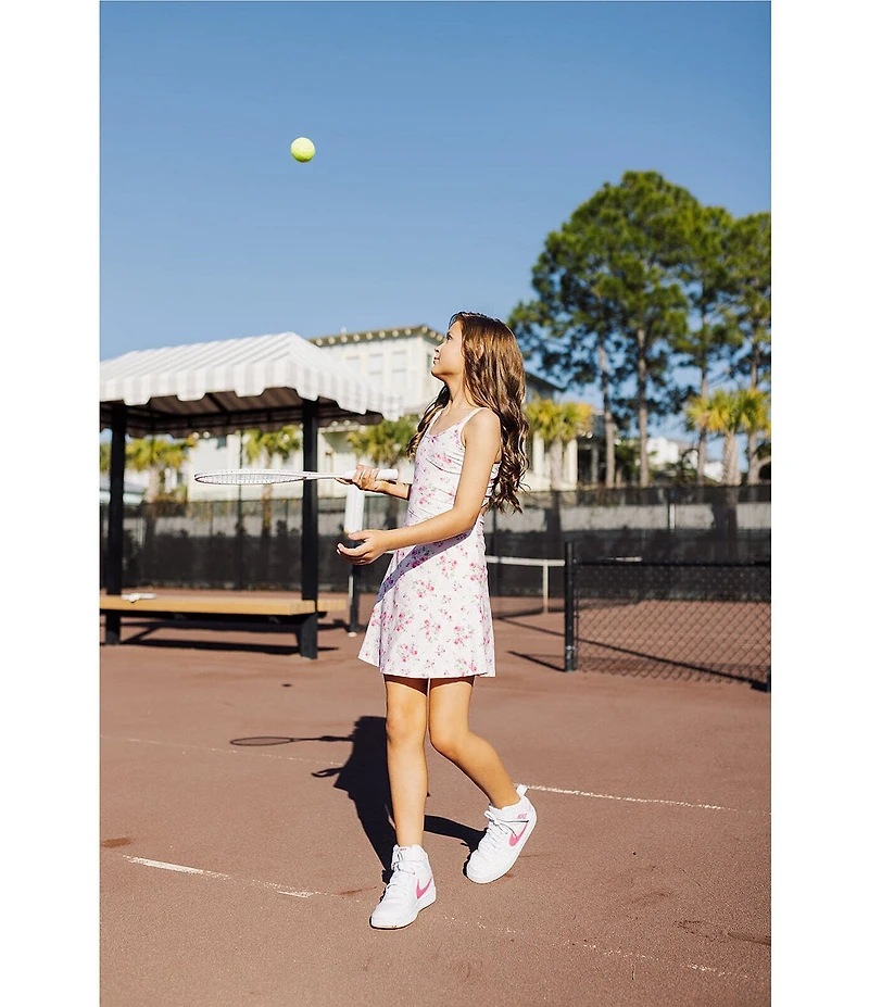 J.Marie Big Girls Ellie Floral Print Sleeveless Athletic Dress