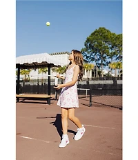 J.Marie Big Girls Ellie Floral Print Sleeveless Athletic Dress