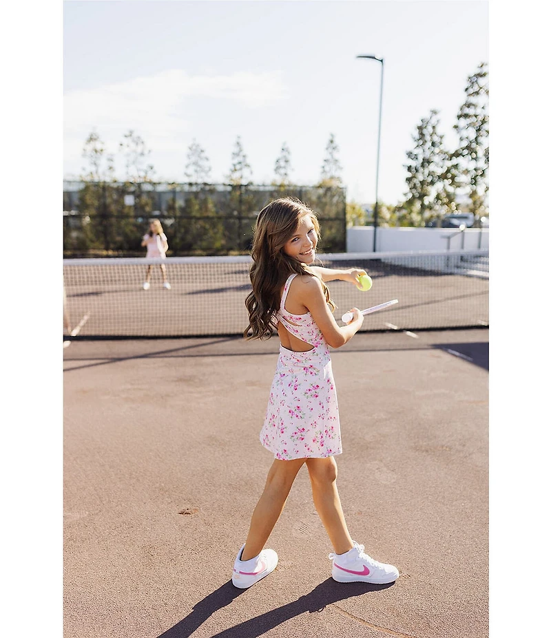 J.Marie Big Girls Ellie Floral Print Sleeveless Athletic Dress