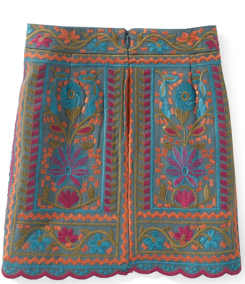 J.Marie Big Girls Embroidered Juniper Skirt