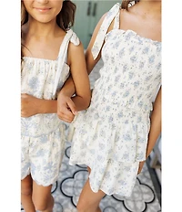 J.Marie Big Girls Hollie Tie Strap Tiered Floral Dress