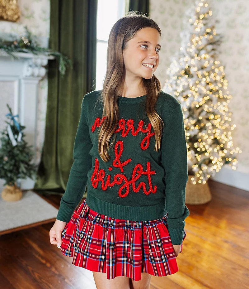 J.Marie Big Girls Long Sleeve Merry & Bright Sweater