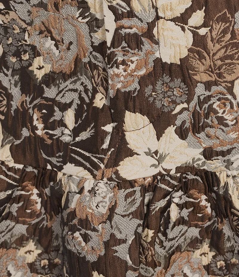 J.Marie Bridget Jacquard Floral Print Mini Skirt