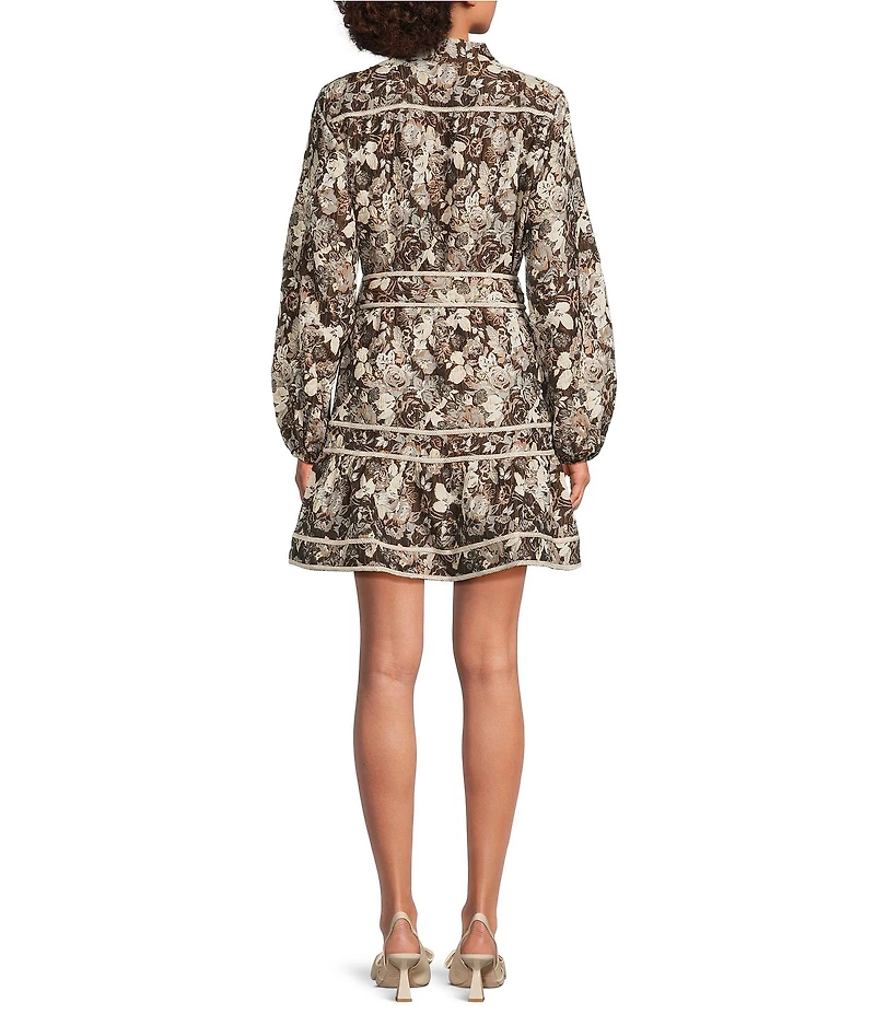 J.Marie Bridget Long Sleeve Jacquard Button Front Dress