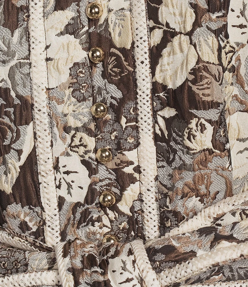J.Marie Bridget Long Sleeve Jacquard Button Front Dress