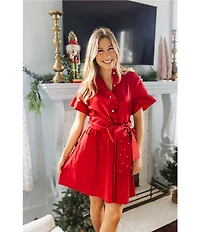 J.Marie Cami Short Sleeve Pearl Tie Dress