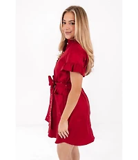 J.Marie Cami Short Sleeve Pearl Tie Dress