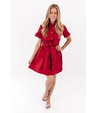 J.Marie Cami Short Sleeve Pearl Tie Dress