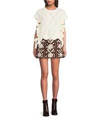 J.Marie Cody Embroidered Mini Skirt