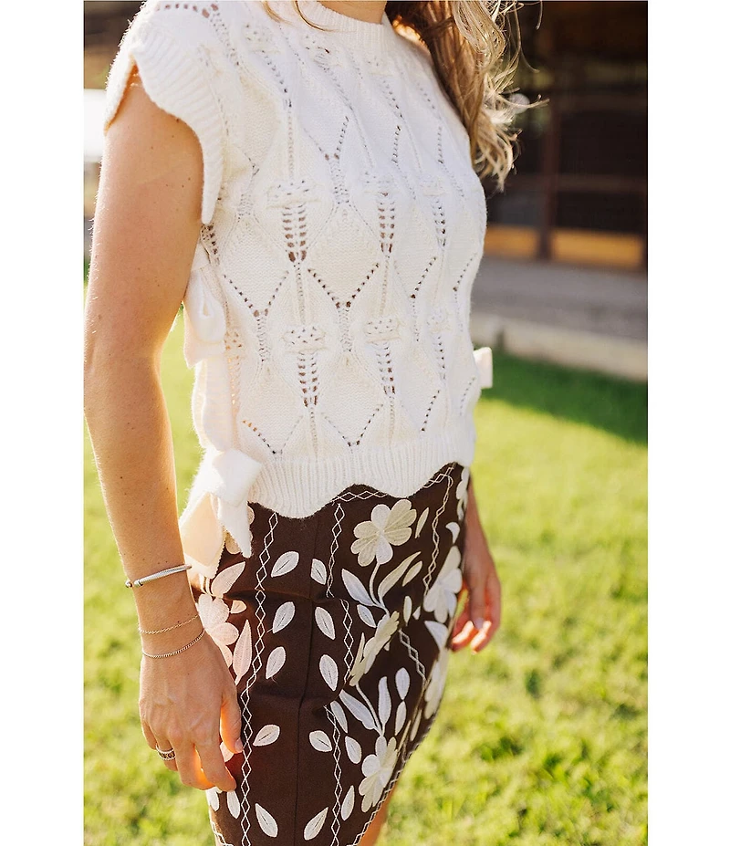 J.Marie Cody Embroidered Mini Skirt