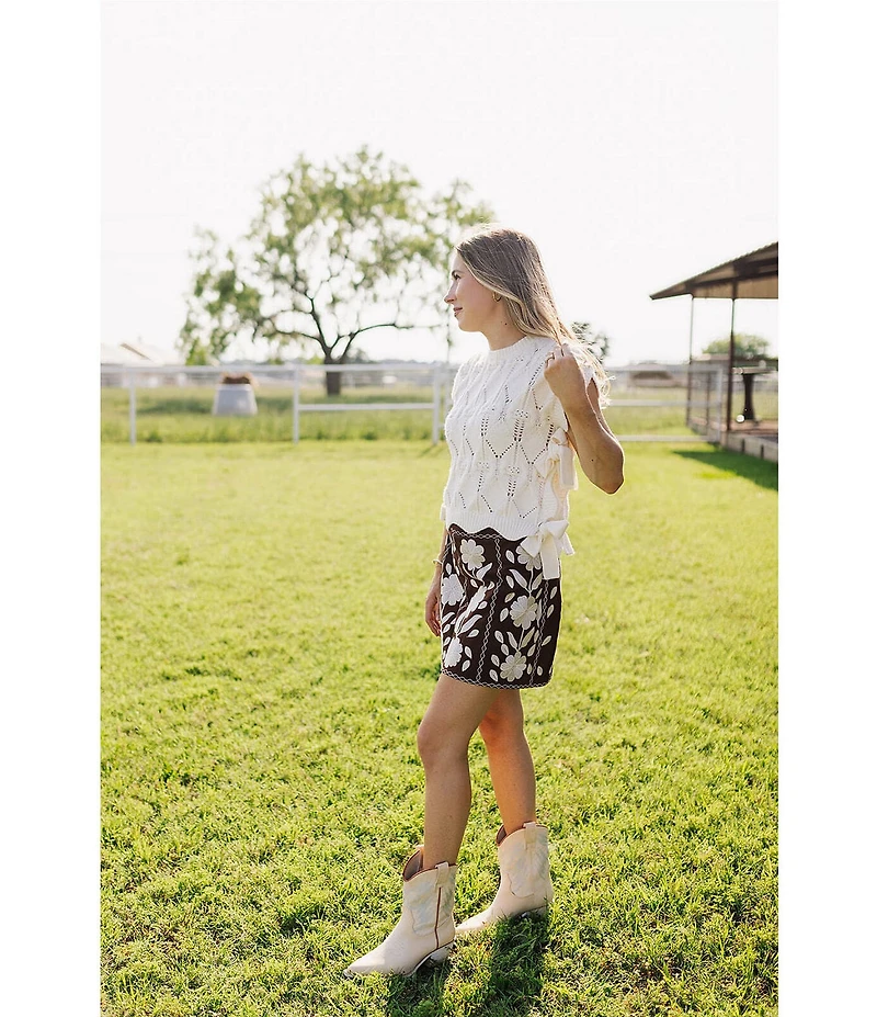 J.Marie Cody Embroidered Mini Skirt