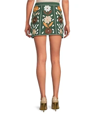 J.Marie Cody Floral Embroidered Mini Skirt