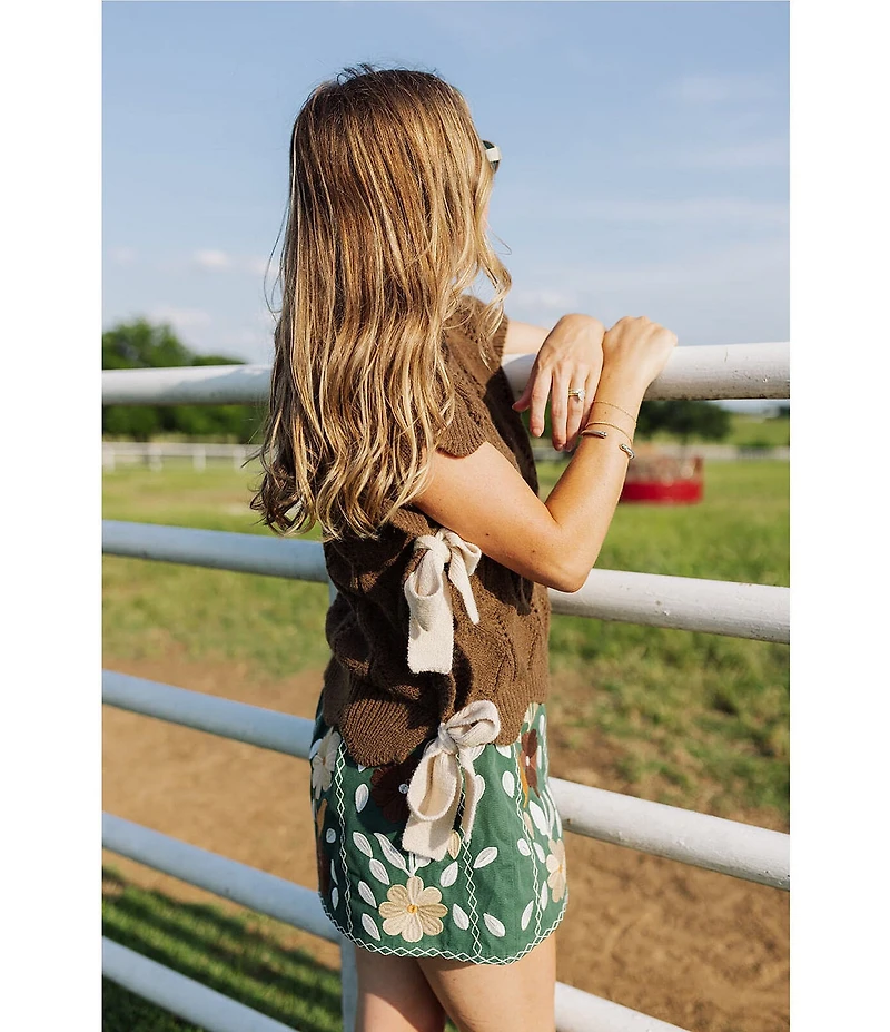 J.Marie Cody Floral Embroidered Mini Skirt