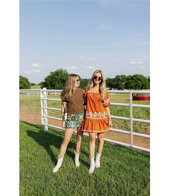 Cody Floral Embroidered Mini Skirt Liberty Center