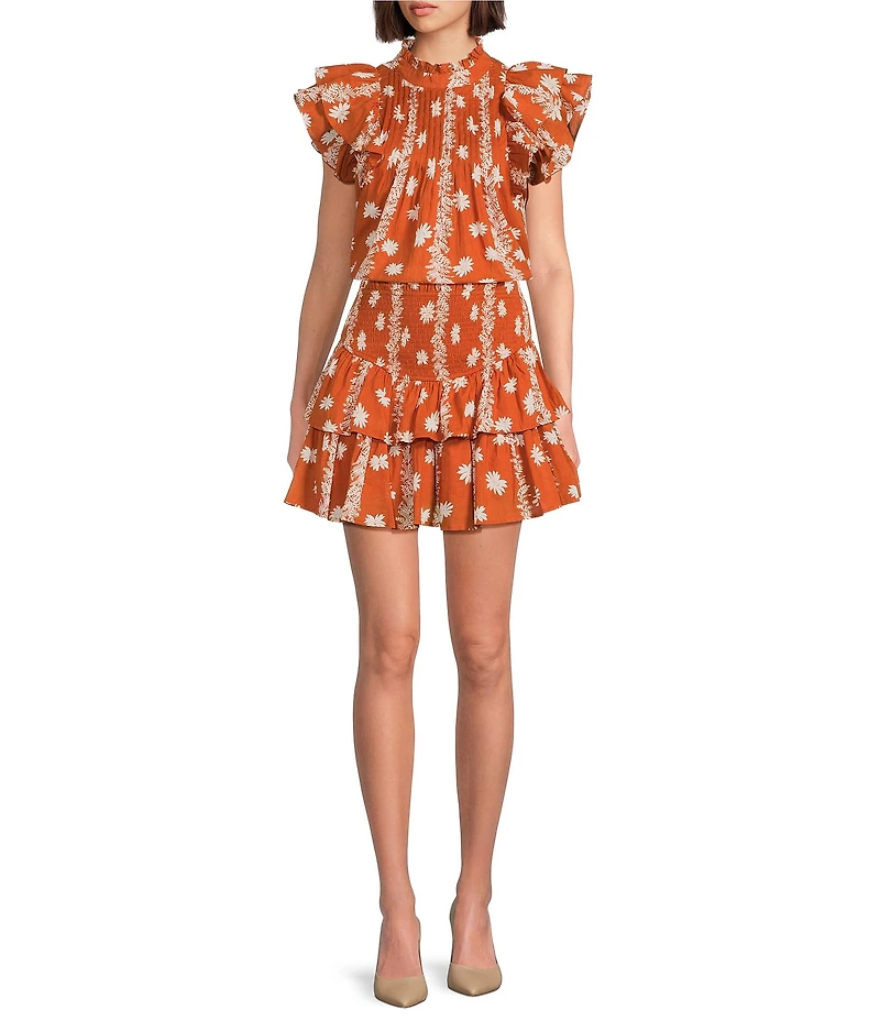 J.Marie Coordinating Aubrey Smock Waist Mini Skirt