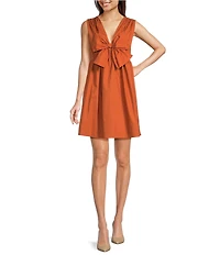 J.Marie Dani Bow V-Neckline Sleeveless Mini Dress