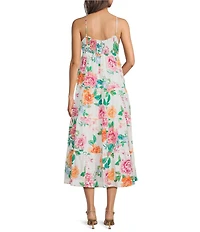 J.Marie Elaine Bow Floral Midi Dress